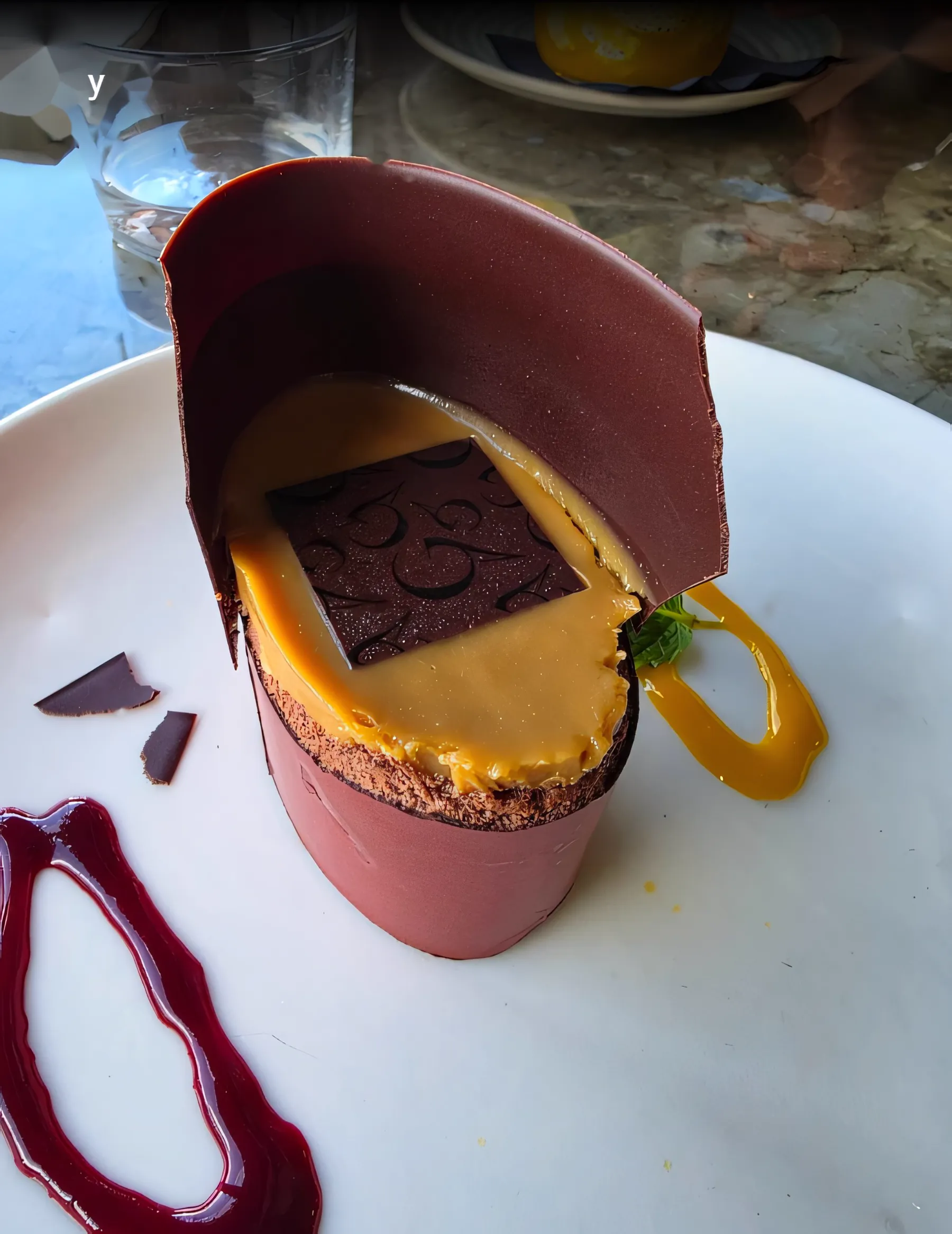 Dessert chocolat caramel